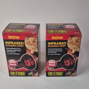 Exo Terra Infrared Basking Spot 50W PT2141 Max Heat Lamp for Reptiles